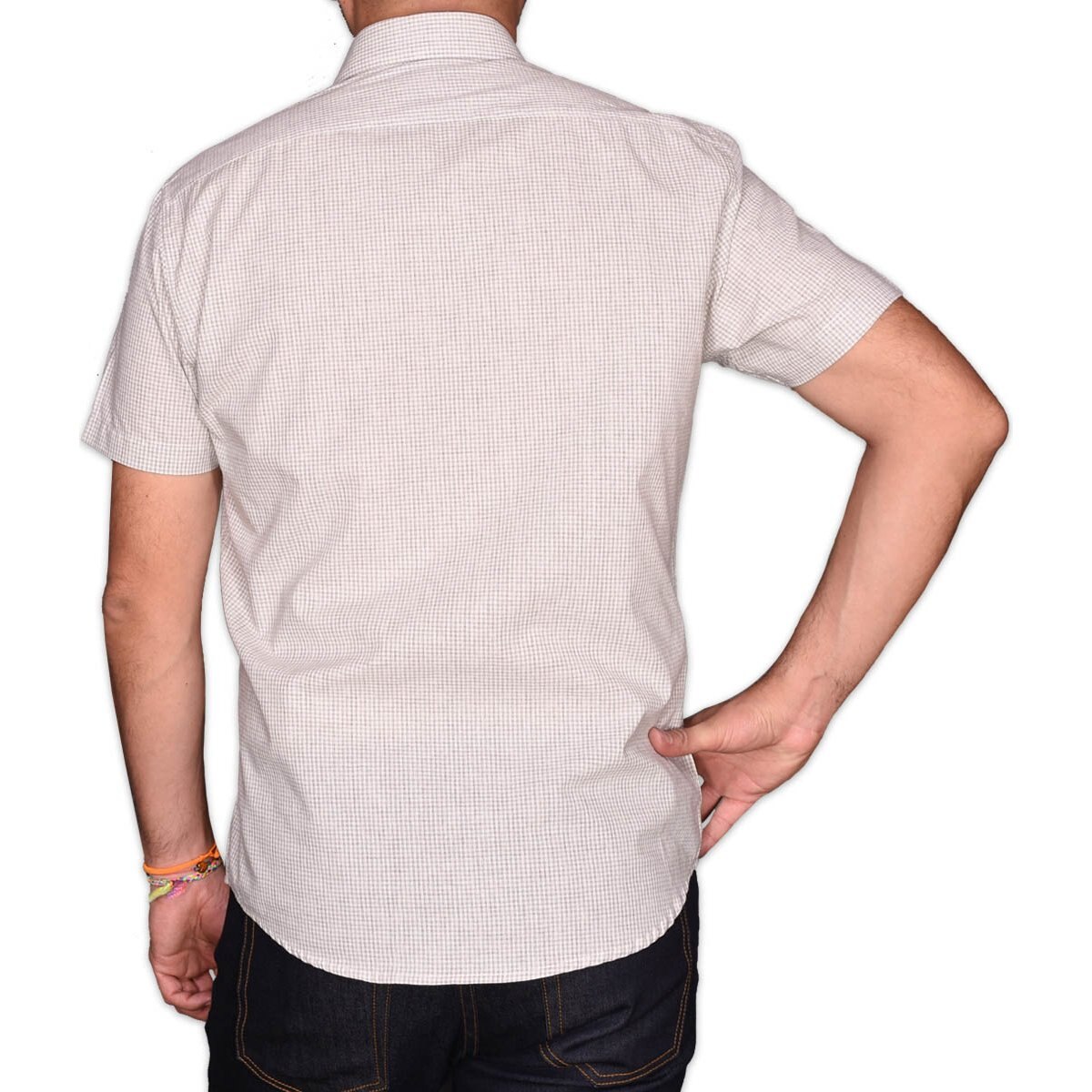Camisa Beige Manga Corta para Caballero Lombardi Modelo Lb2104