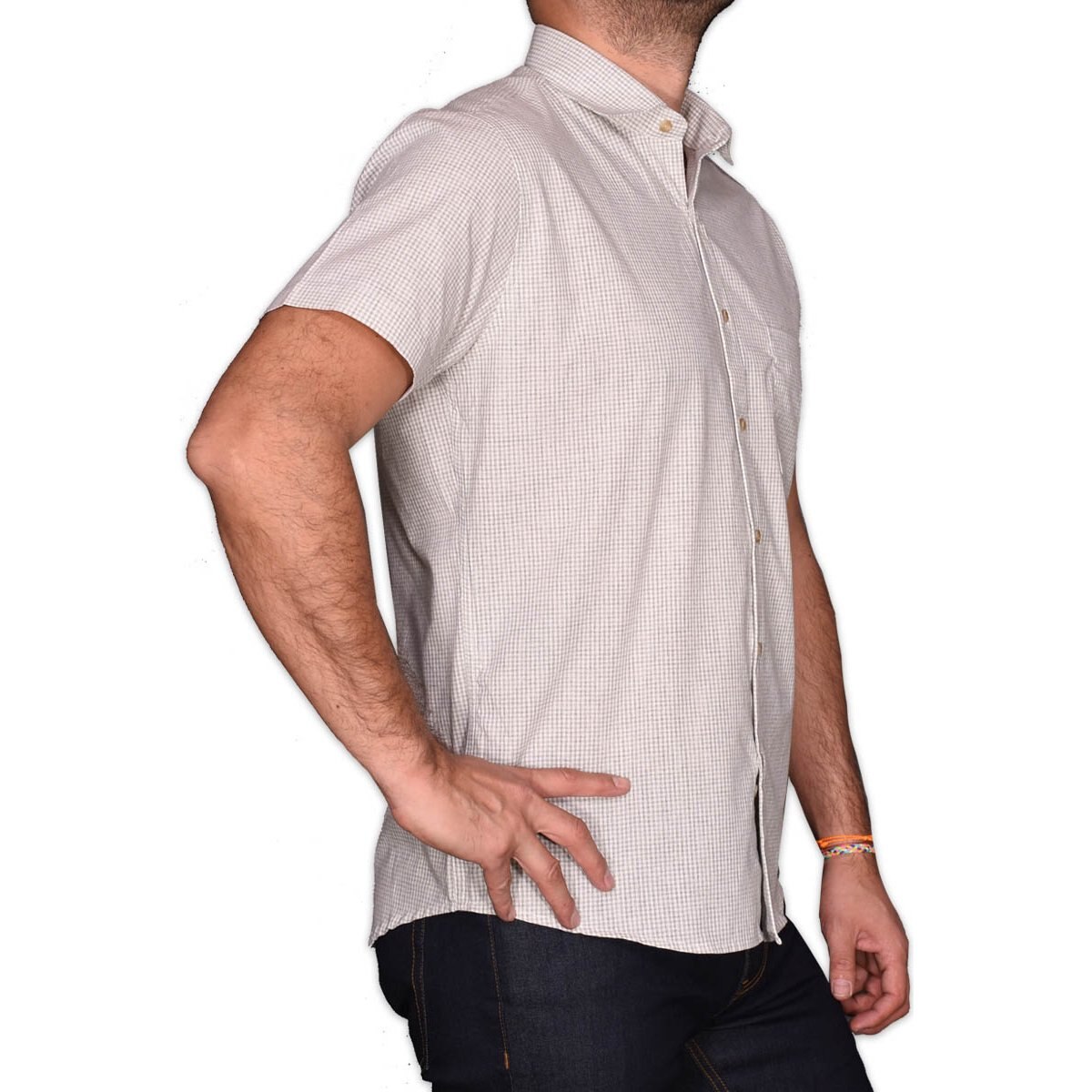 Camisa Beige Manga Corta para Caballero Lombardi Modelo Lb2104