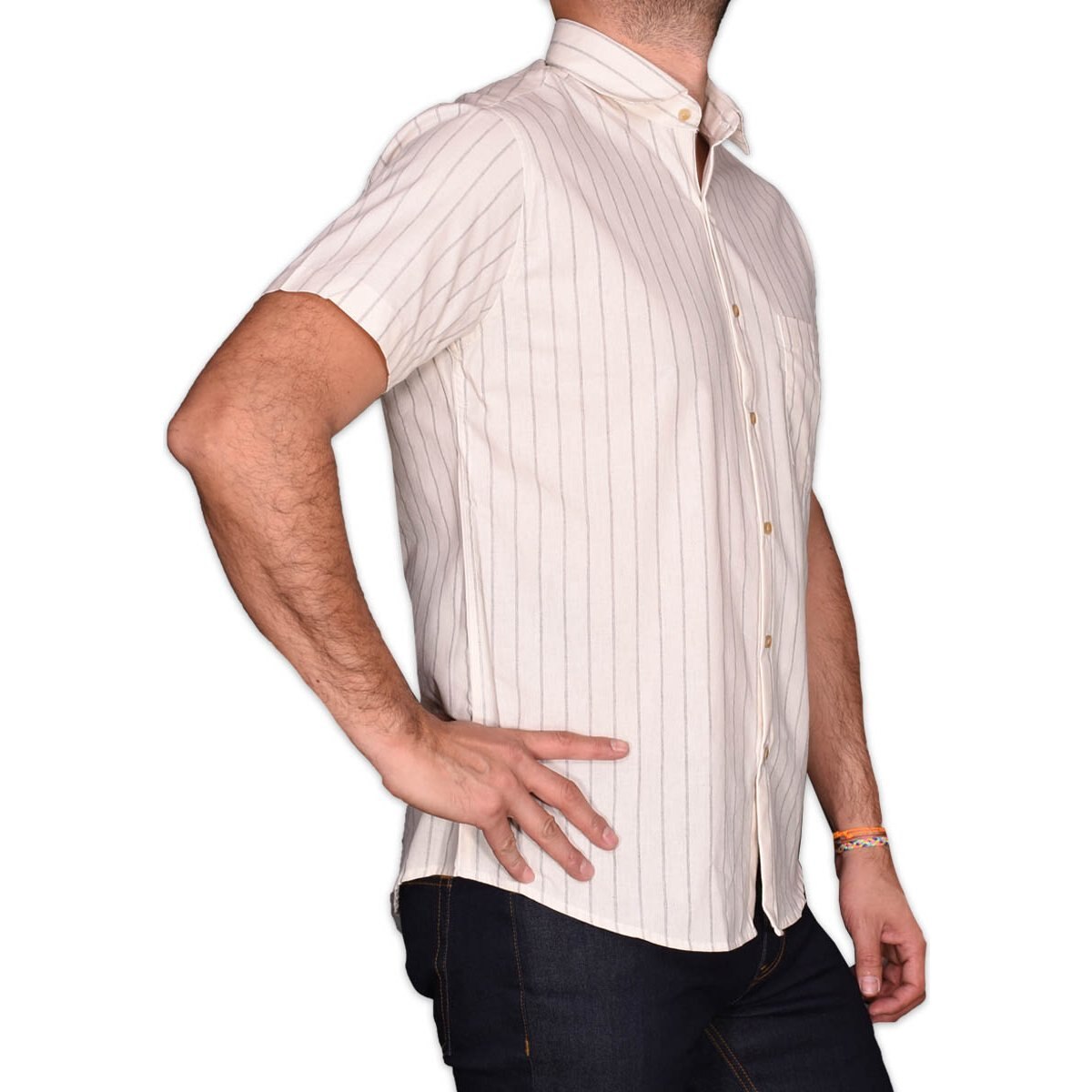 Camisa Hueso Manga Corta para Caballero Lombardi Modelo Lb2106