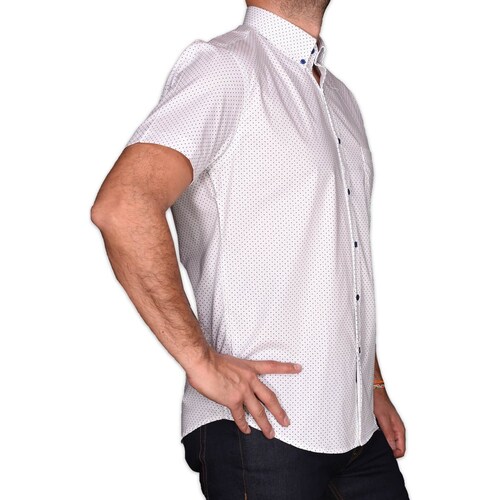 Camisa Blanco Manga Corta para Caballero Lombardi Modelo Lb2110