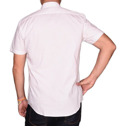 Camisa Blanco Manga Corta para Caballero Lombardi Modelo Lb2111