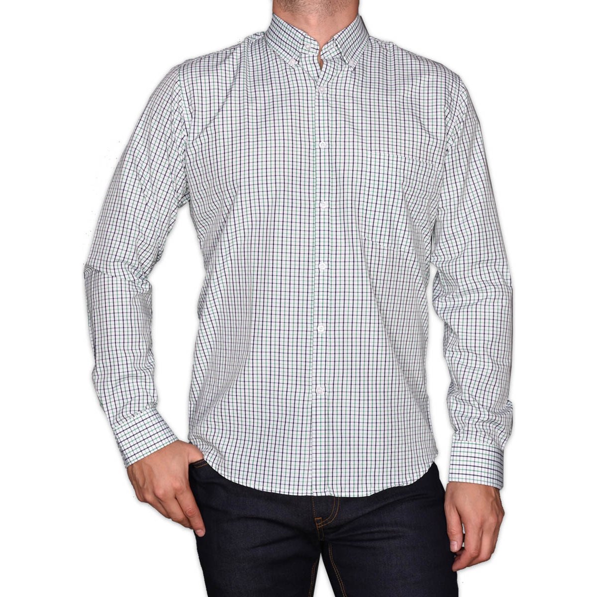 Camisa Blanco Manga Corta para Caballero Lombardi Modelo Lb2120
