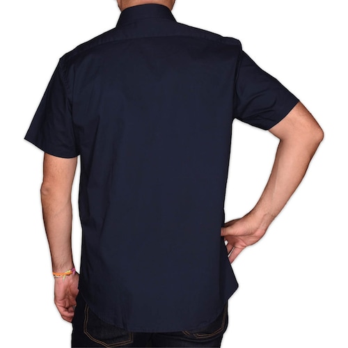 Camisa Azul Obscuro Manga Corta para Caballero Lombardi Modelo Lb2122