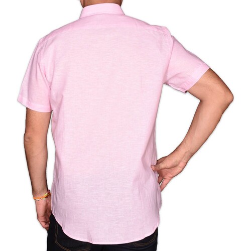 Camisa Rosa Manga Corta para Caballero Lombardi Modelo Lb2130