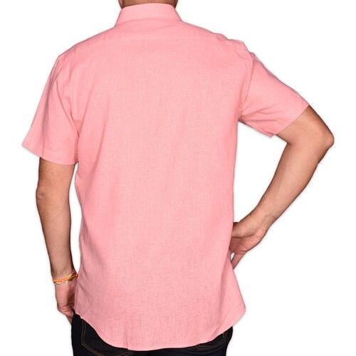 Camisa Naranja Manga Corta para Caballero Lombardi Modelo Lb2131