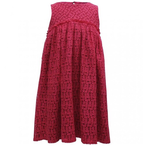 Vestido Corte Imperio de Encaje Sin Mangas Rojo para Niña  Lovely Lulu Modelo Zk1023