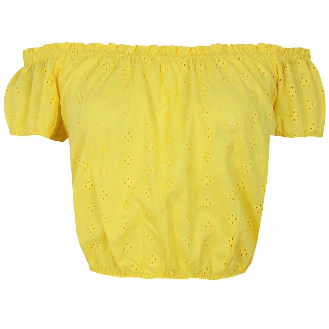 Blusa Amarilla Manga Abullonada Cuello off Shoulder Just By Basel para Dama