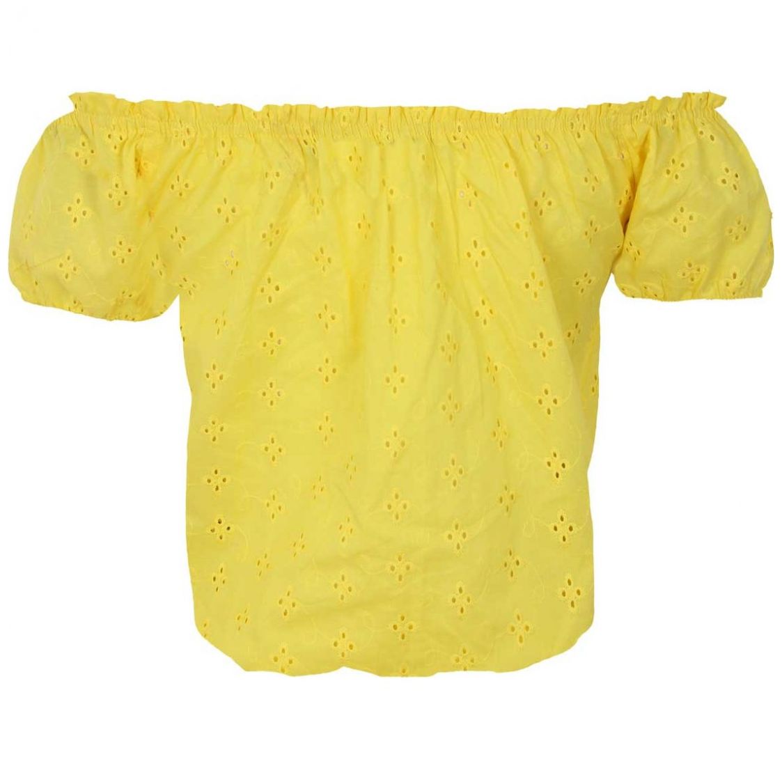 Blusa Amarilla Manga Abullonada Cuello off Shoulder Just By Basel para Dama