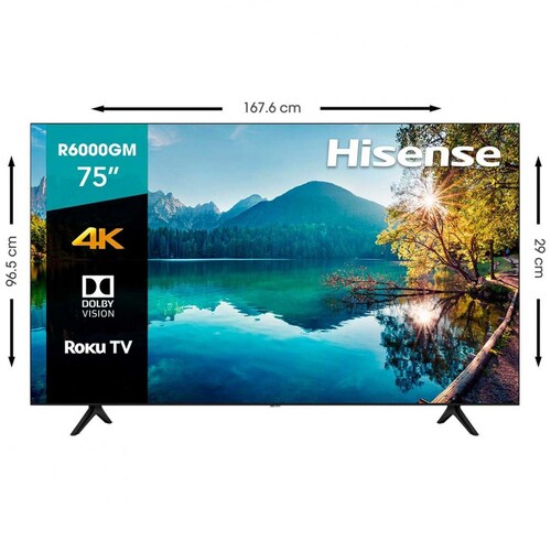 Pantalla Hisense 75" R6 4K Uhd Roku Tv (75R6000Gm 2020)