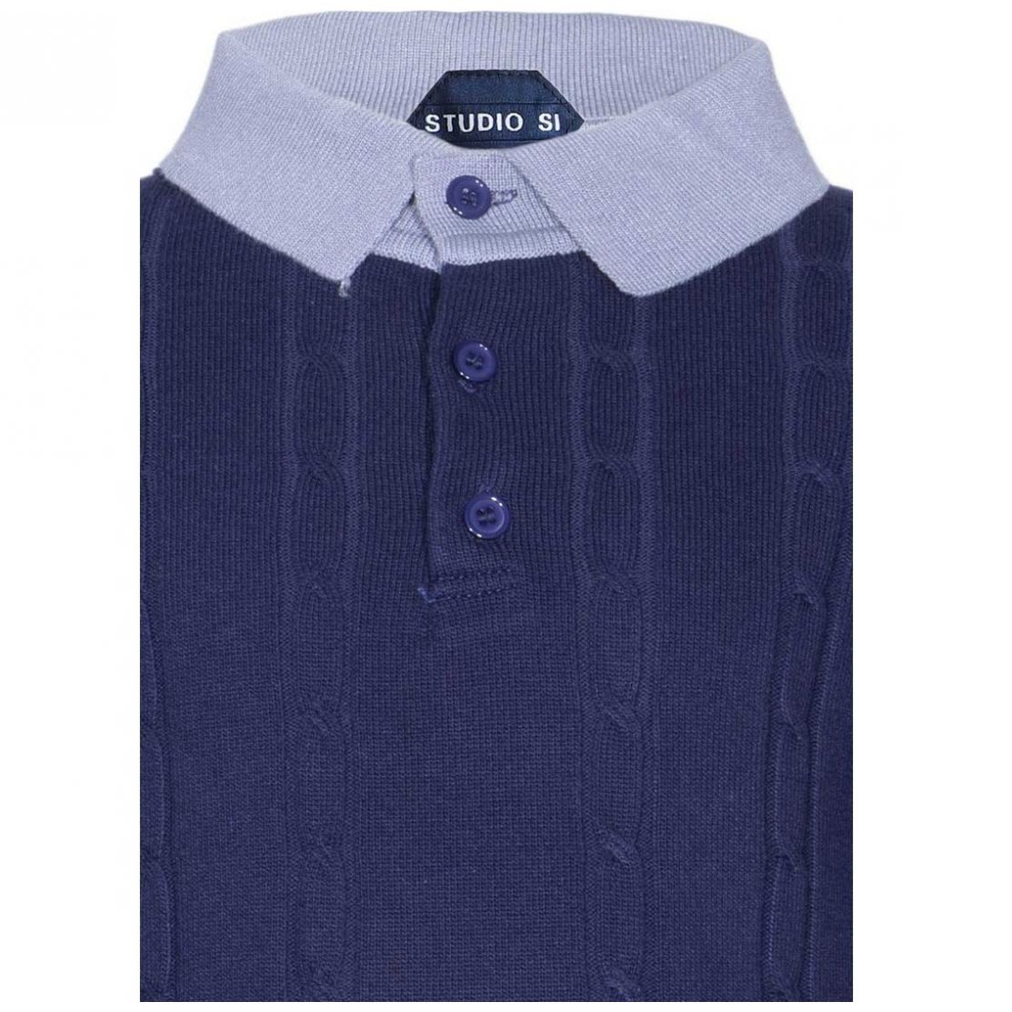 Suéter Tejido con Cuello Camisero para Niño Modelo Y1210N Studio si