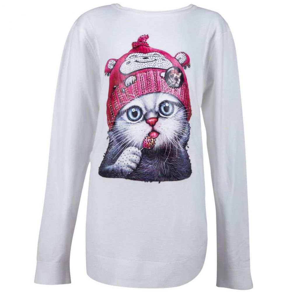 Suéter Estampado de Gato Philosophy Jr. para Niña Modelo Hh723K