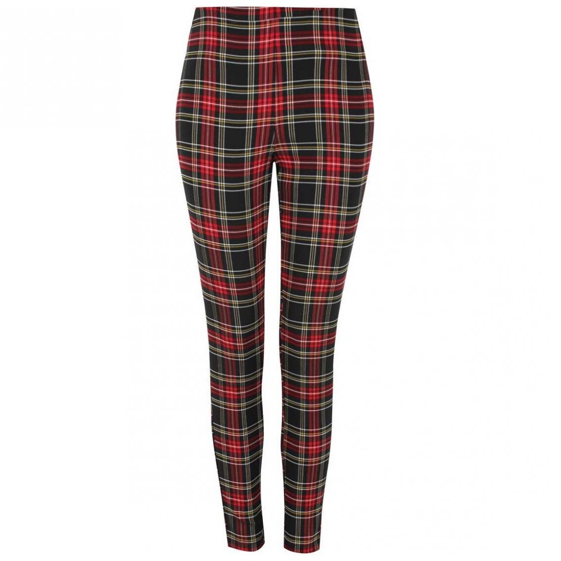 Leggings Skinny Estampado Cuadro Escocés Just By Basel