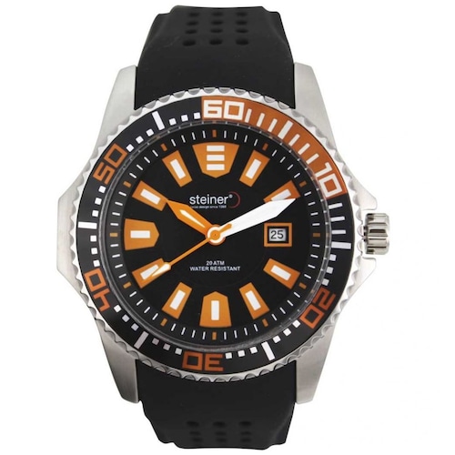 Reloj Negro con Naranja para Caballero Steiner Wake Up Modelo St22414D-1