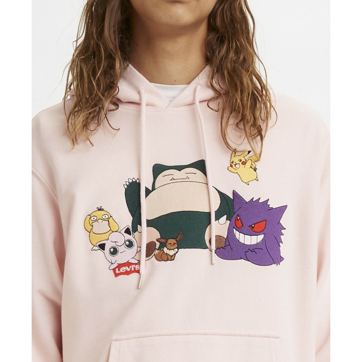 Sudadera Rosa con Capucha Unisex Levi s X Pokemon