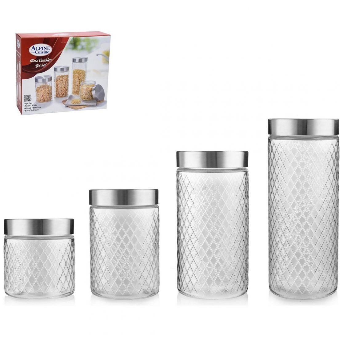Juego 4 de Frascos con Tapa Alpine Cuisine