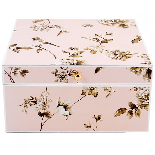 Home Nature Caja Decorativa de Madera Rosa