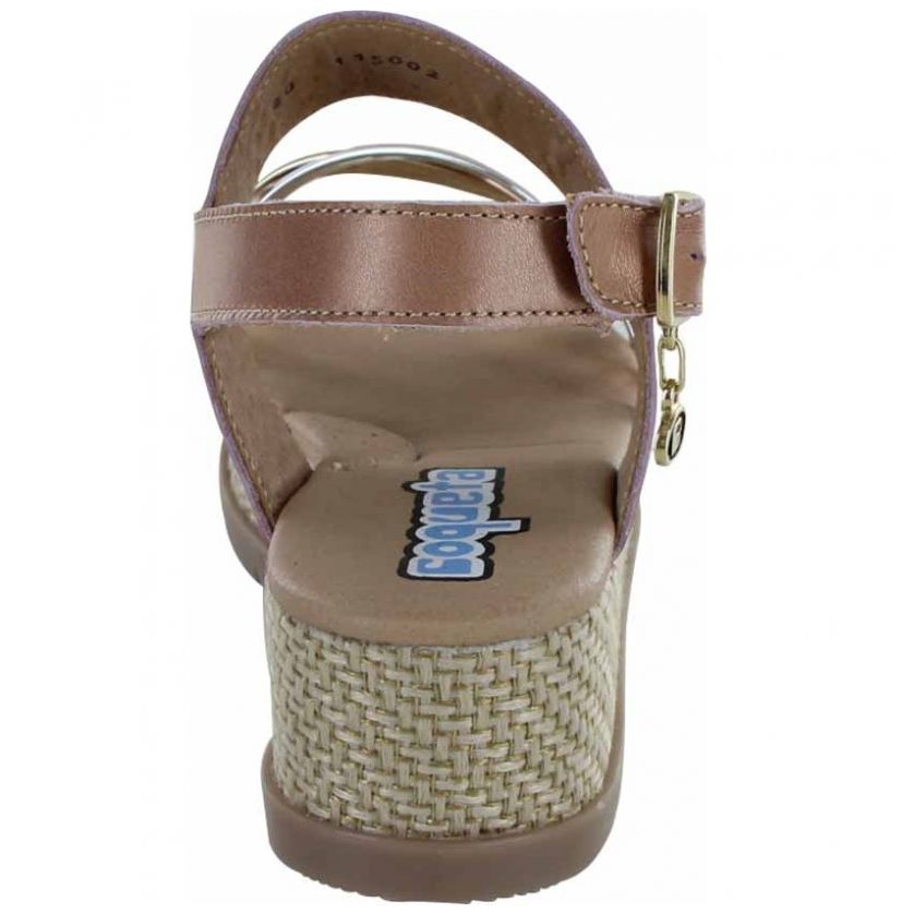 sandalias oro rosa plataforma