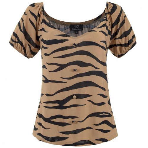 Blusa Cuello Ojal con Escote V Doma Ny Collection