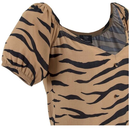 Blusa Cuello Ojal con Escote V Doma Ny Collection