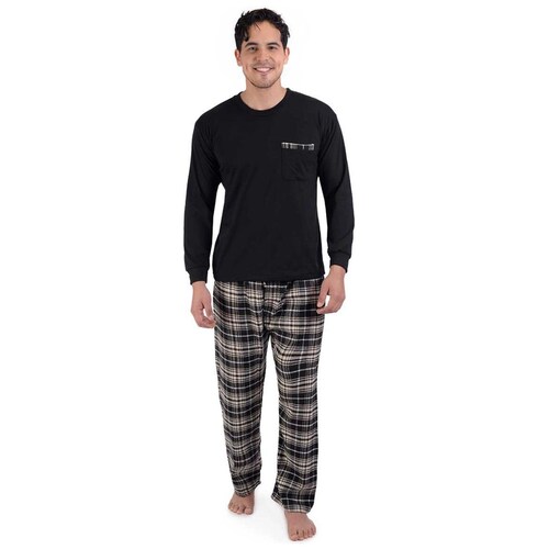 Pijama de Franela Gris Oxford para Caballero Bruno Magnani Modelo 2044S
