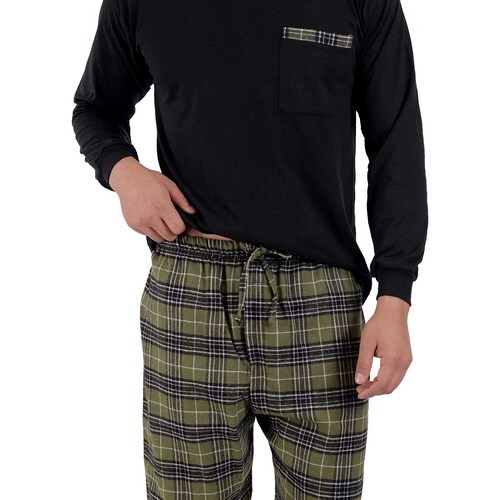 Pijama de Franela Negra para Caballero Bruno Magnani Modelo 2048S