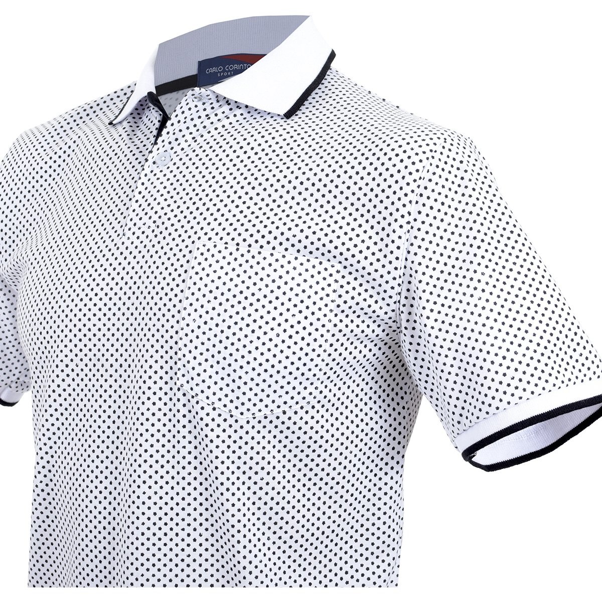 Playera Blanca Estampada de Estrella para Caballero Carlo Corinto Modelo R25379