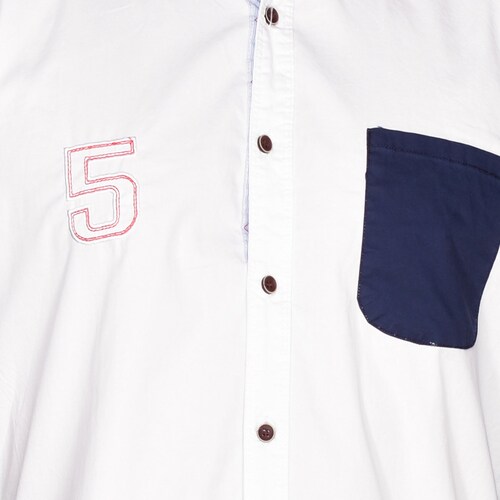 Camisa Blanca con Manga Larga en Contraste para Hombre Alex And Ivy Modelo Elo Cam620E