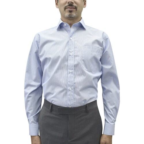 Camisa de Vestir Azul Medio para Caballero Corte Slim Modelo Ccv01409420 Marca Chaps.