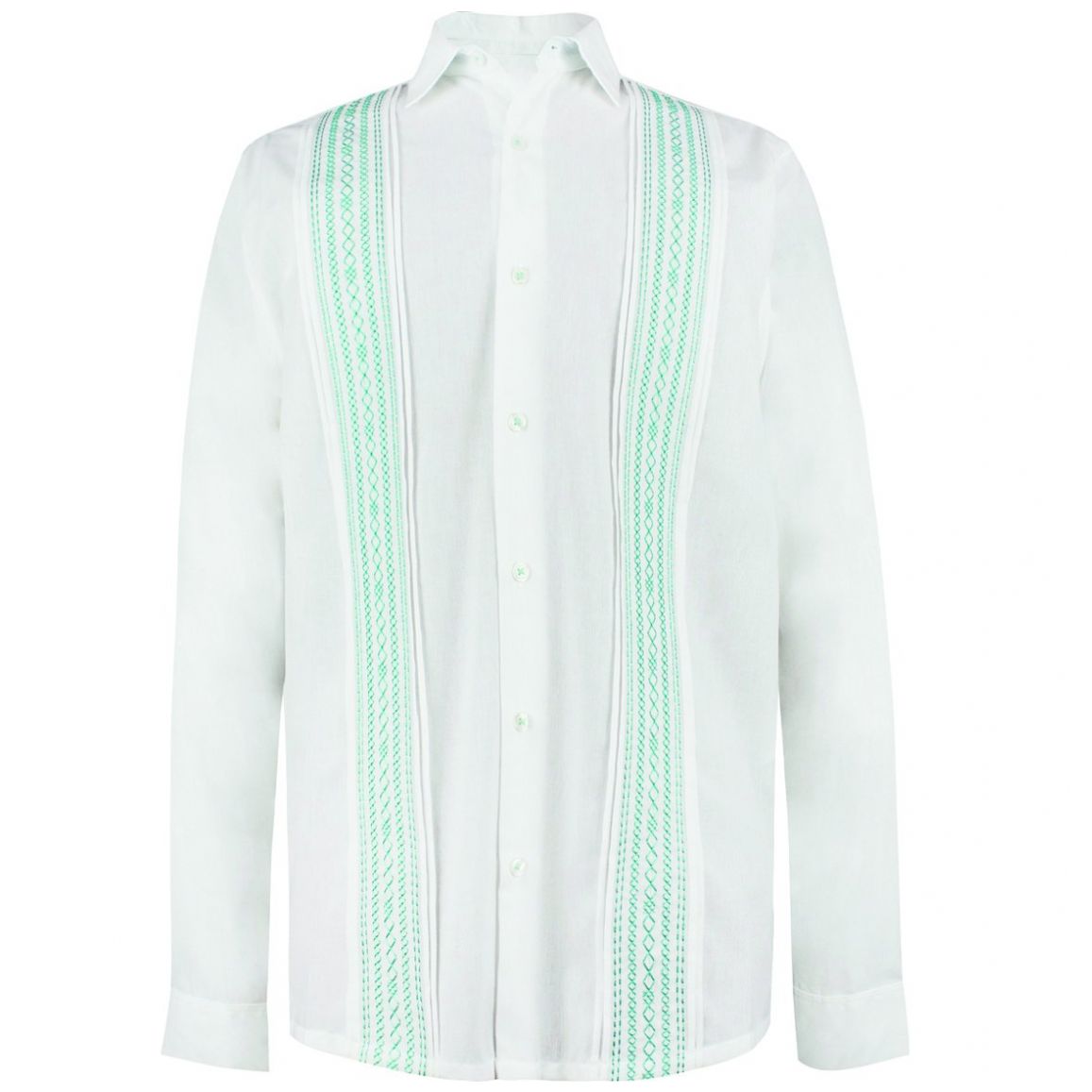 Guayabera Blanca Manga Larga Bordada Para Caballero Cancumisa Modelo 429co L Sears