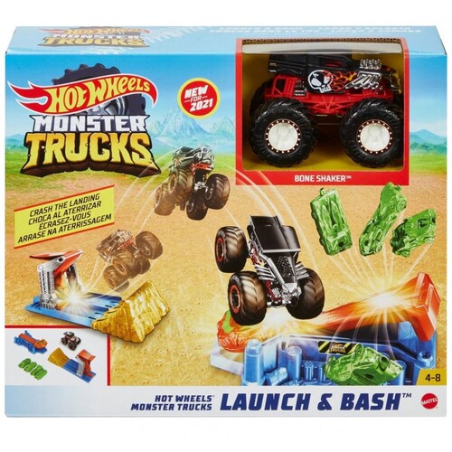 Monster Trucks Lanza Y Aplasta Hot Wheels