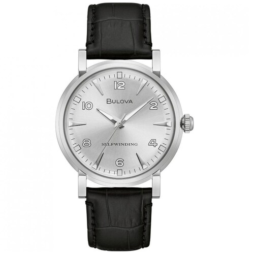 Reloj de Piel Negro Bulova para Caballero Modelo 96A244