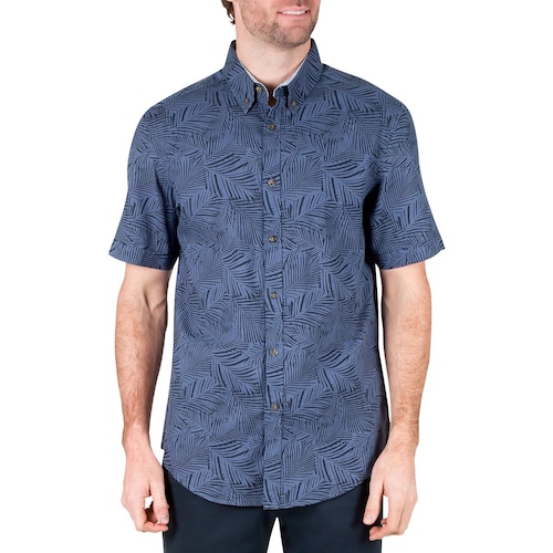 Camisa Azul Obscuro Manga Corta para Hombre Haggar Modelo Elo Hmw0S257R01A