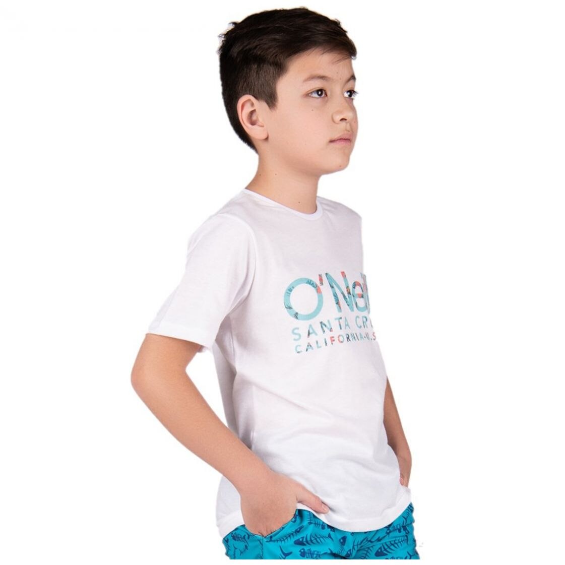 Playera Blanca con Estampado en Pecho para Niño O\'neill Modelo On1058
