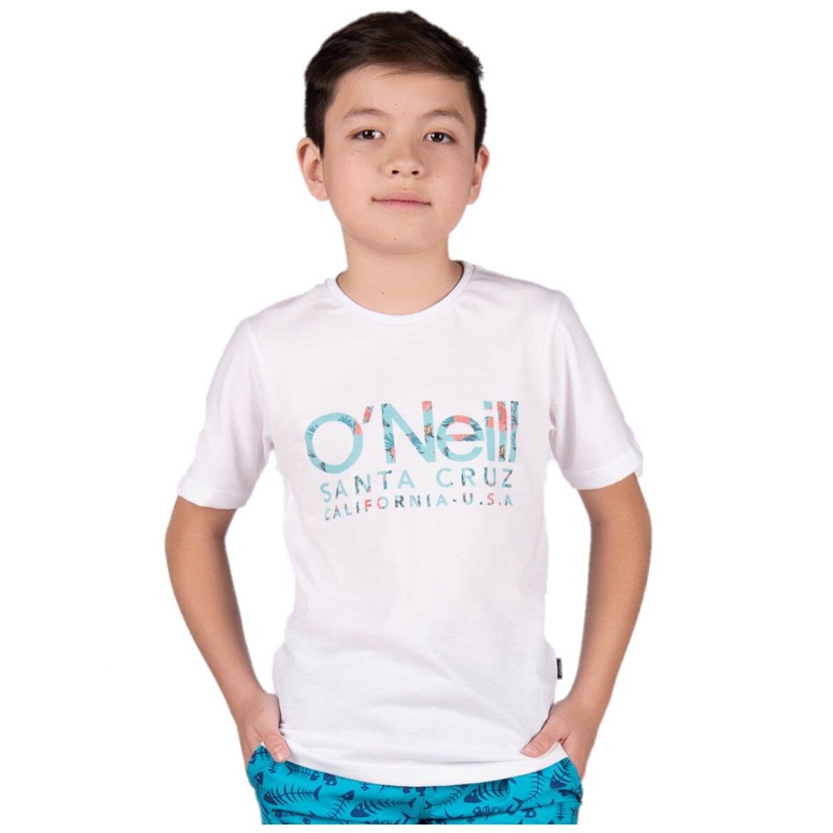 Playera Blanca con Estampado en Pecho para Niño O\'neill Modelo On1058