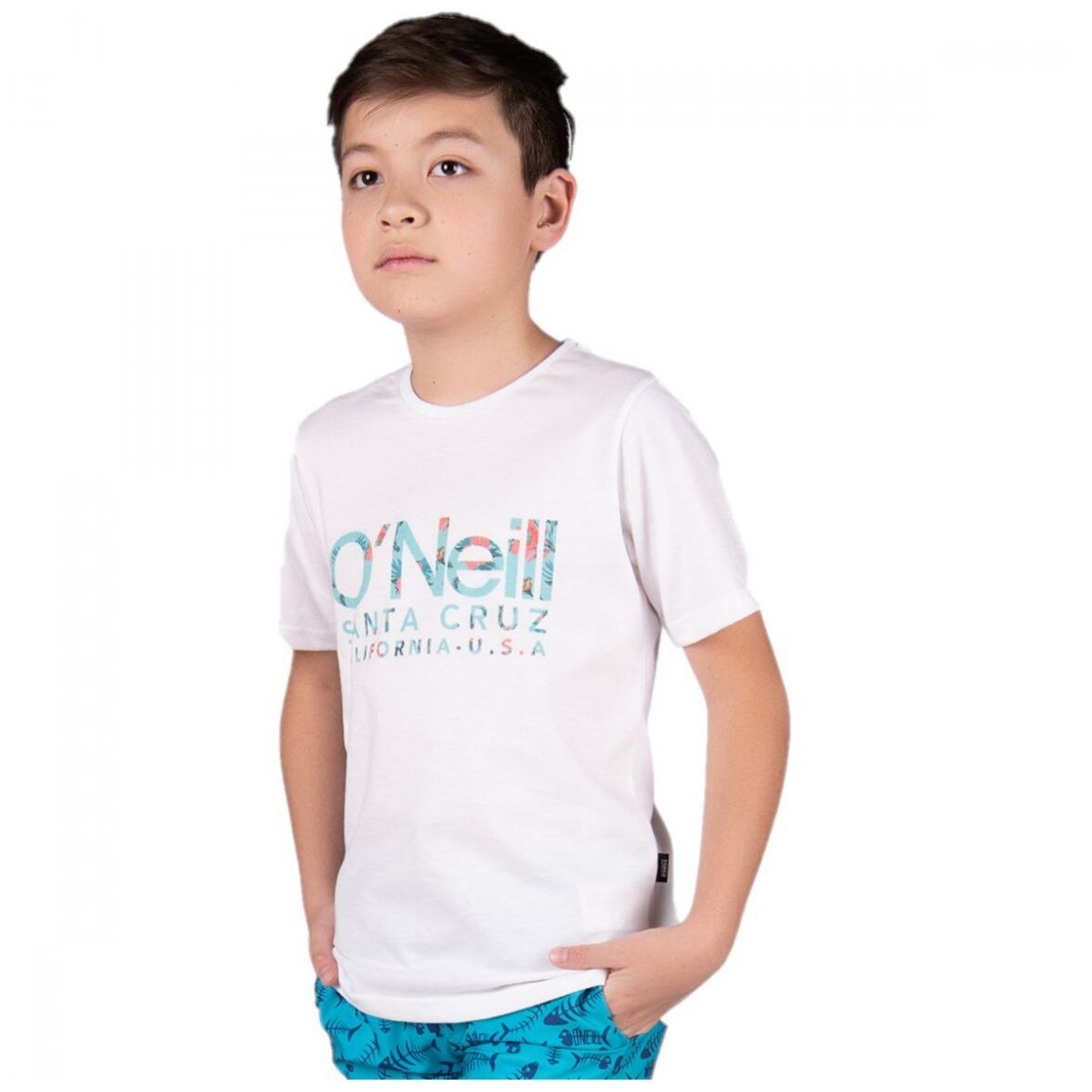 Playera Blanca con Estampado en Pecho para Niño O\'neill Modelo On1058
