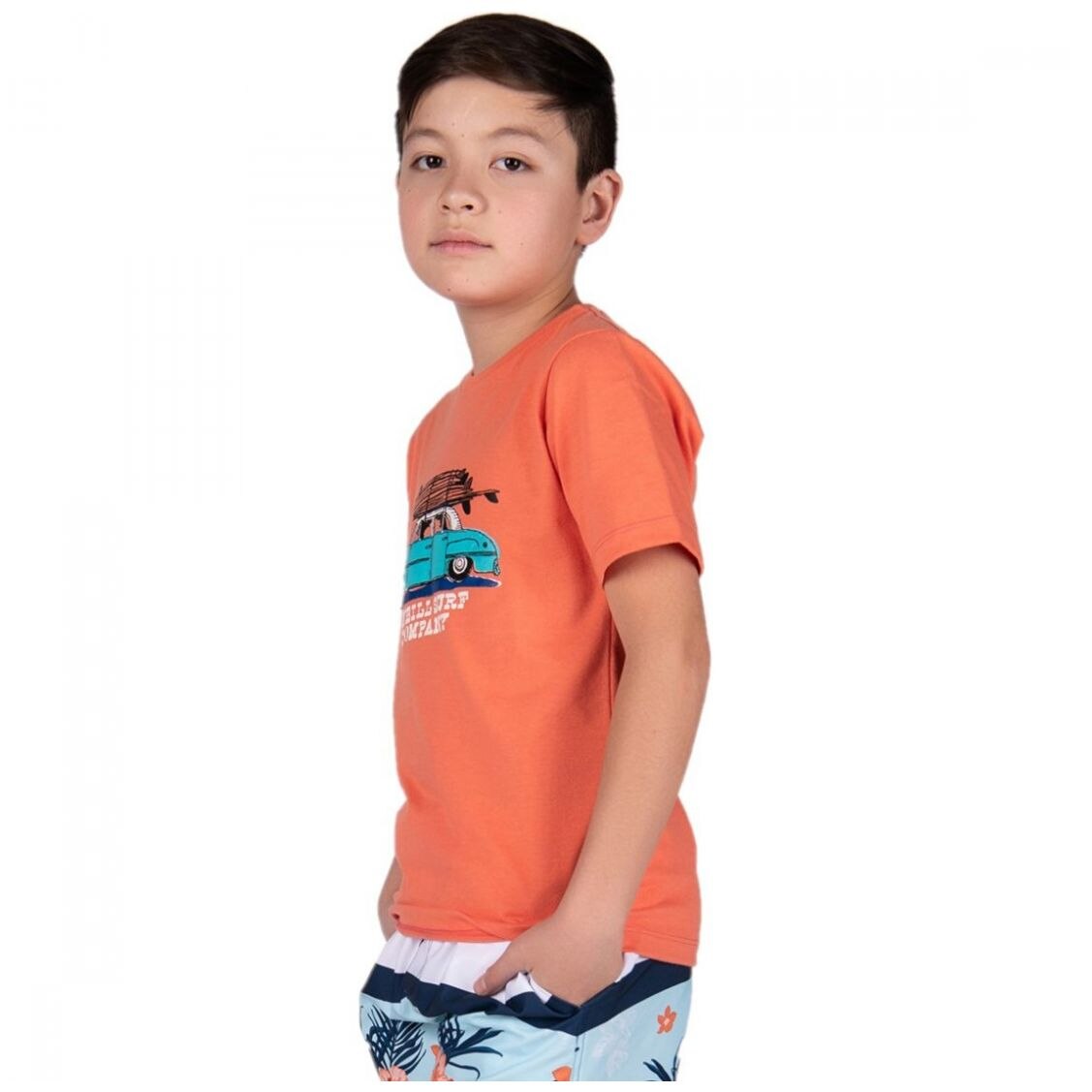 Playera naranja niño hot sale