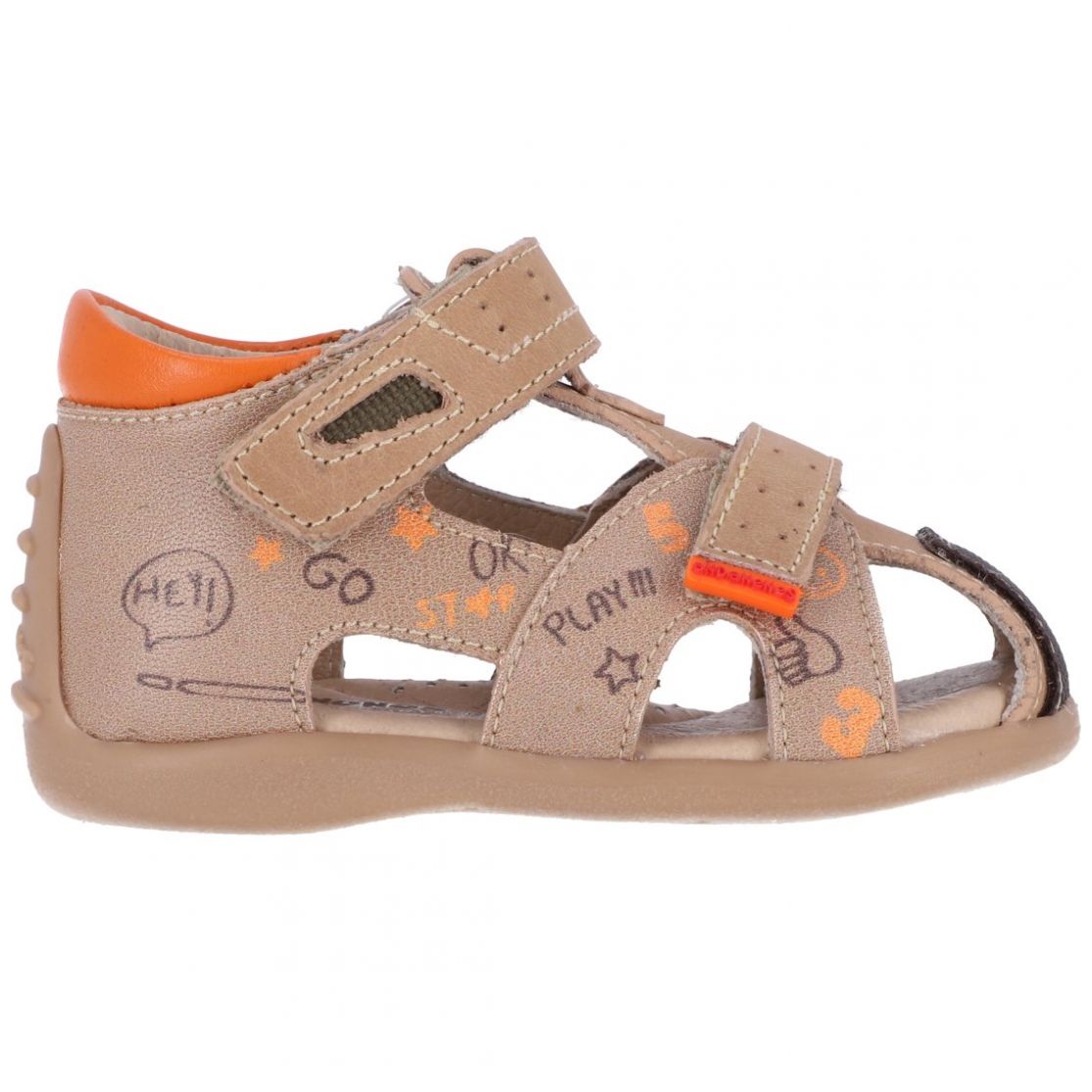 Sandalia Talonada Estampada Café para Niño Andanenes Modelo 2127S86