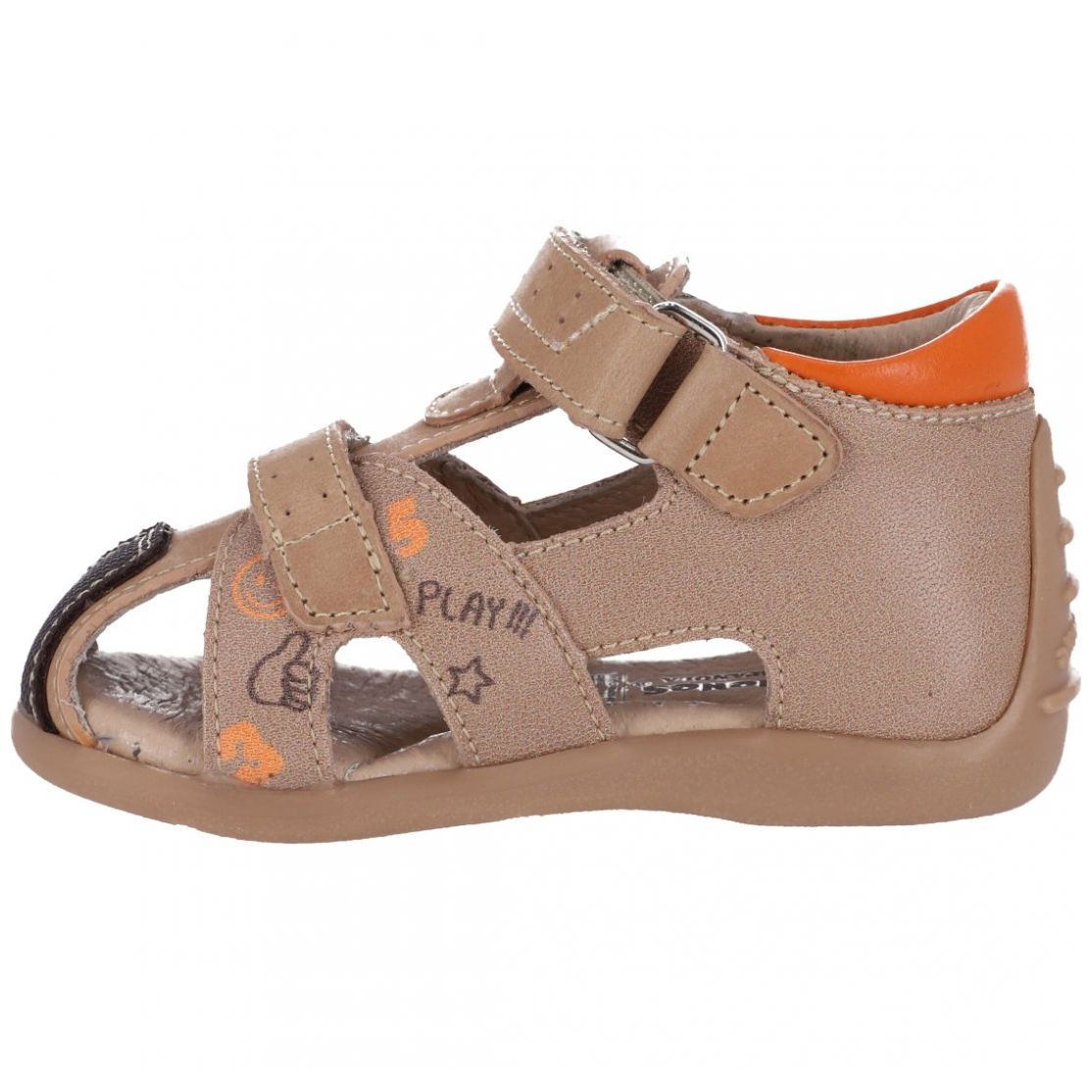 Sandalia Talonada Estampada Café para Niño Andanenes Modelo 2127S86