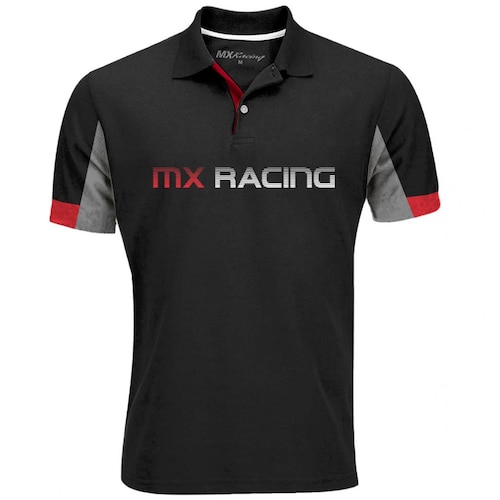 Polo Negra Combinado Mx Lines para Hombre Mx Racing Modelo Elo Mxr21204