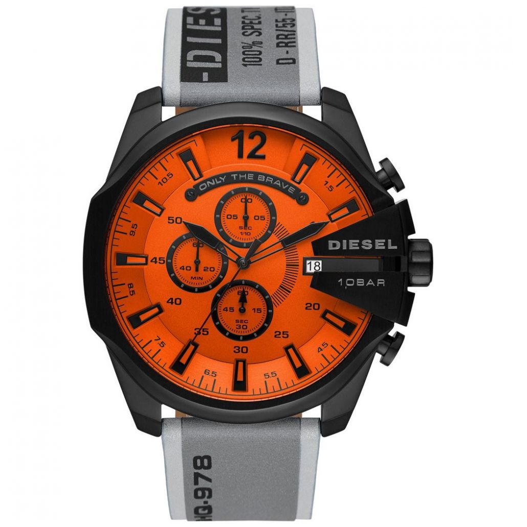 Reloj de Piel Gris para Caballero Diesel Modelo Dz4535