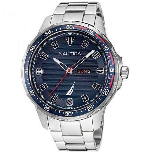 Reloj de Acero Inoxidable Plata para Hombre Nautica R Modelo Elo Napcls120