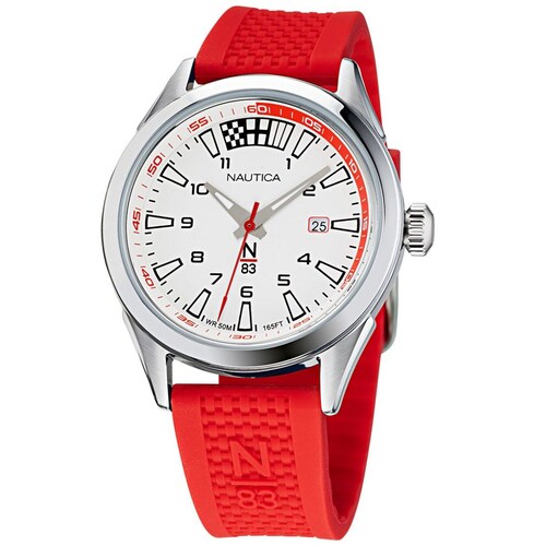 Reloj de Silicón Rojo para Hombre Nautica N83 Modelo Elo Naphbs118