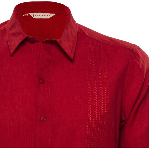 Camisa Rojo Manga Corta para Caballero Costavana Modelo 1247C