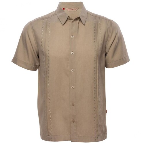 Camisa Caf&eacute; Claro Manga Corta para Caballero Costavana Modelo 1661C