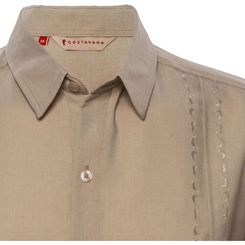Camisa Caf&eacute; Claro Manga Corta para Caballero Costavana Modelo 1661C