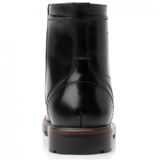 Bota De Piel Negra Con Agujeta Quirelli Para Caballero Modelo 88609N