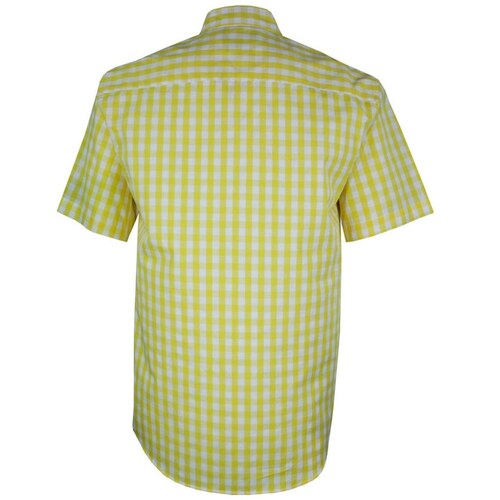 Camisa Manga Corta a Cuadros Amarillo para Caballero Polo Club Modelo Vr2493