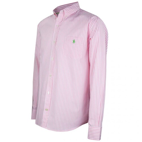 Camisa Manga Larga Rayas Rosa para Caballero Polo Club Modelo Vr2505