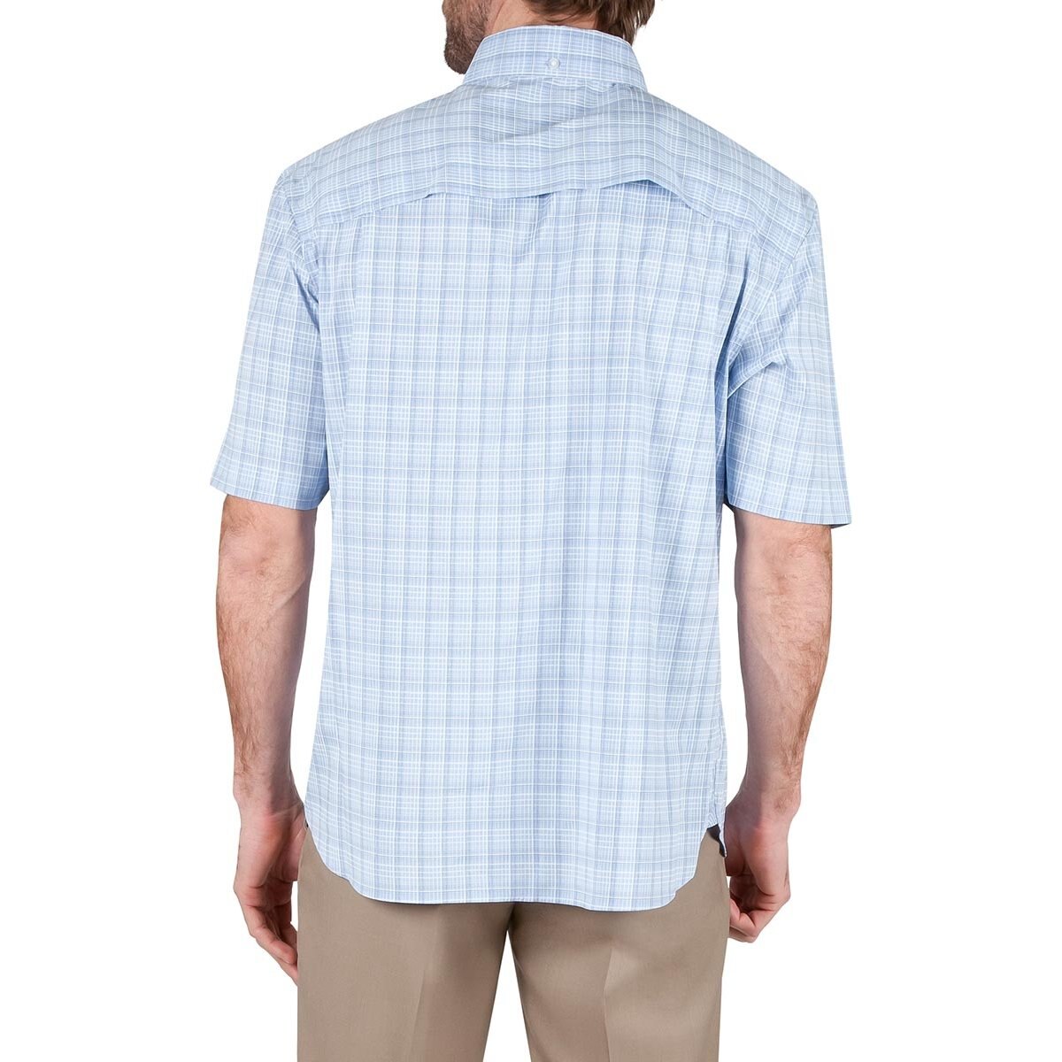 Camisa Azul Manga Corta a Cuadros para Caballero Haggar
