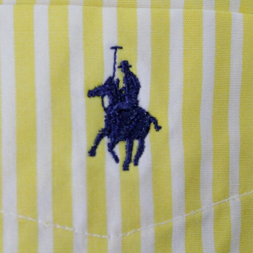 Camisa Manga Larga Casual a Rayas Amarillo para Caballero Polo Club